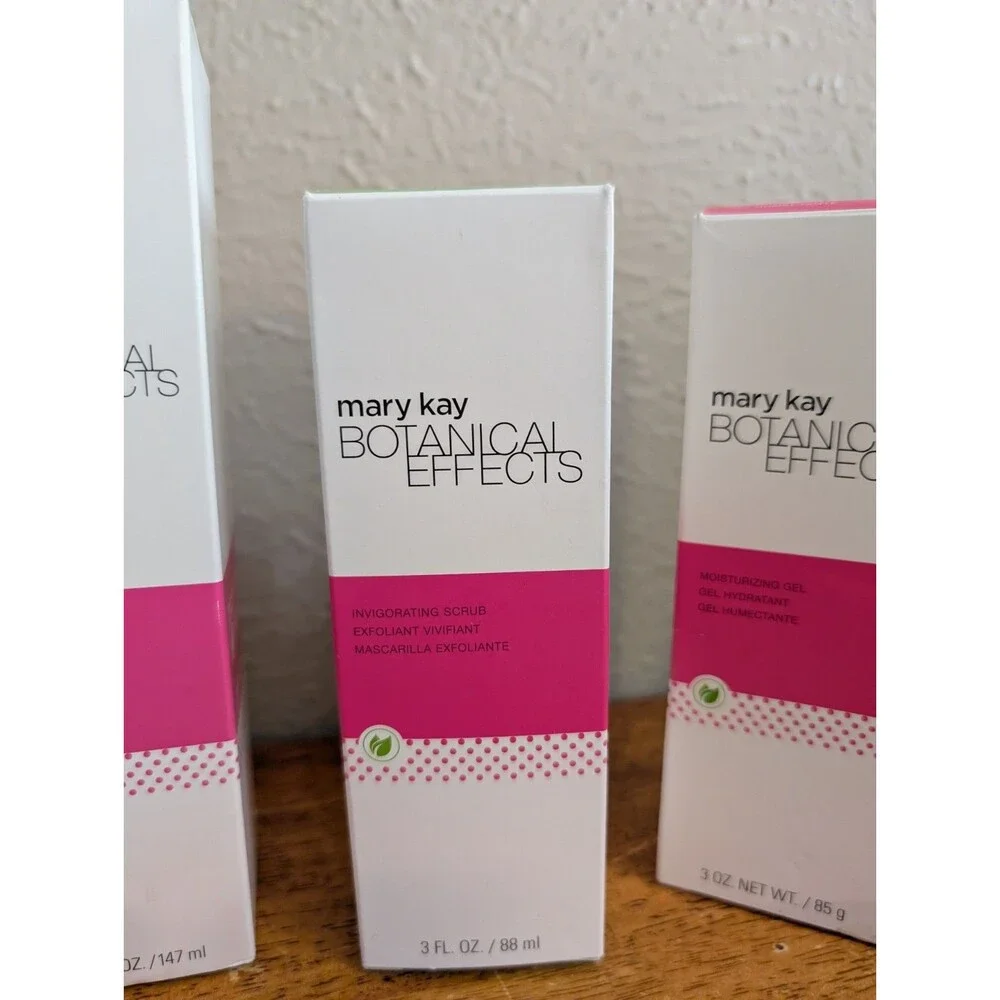 Mary Kay Botanical Effects Complete 4 Set Cleansing Gel Toner Scrub Moisturizing